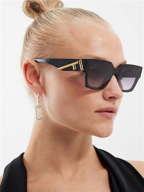 fendi black square sunglasses